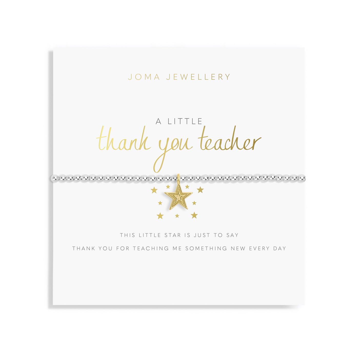 Joma Jewellery Thank You Teacher Bracelet For A Little Big Thank You