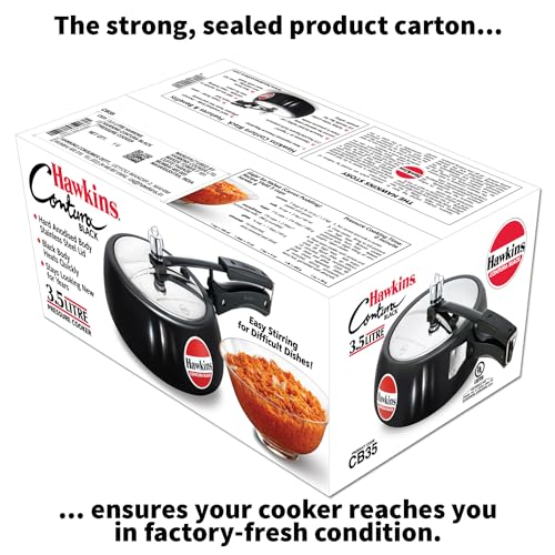 Hawkins Contura Hard Anodised Aluminium Inner Lid Pressure Cooker, 3.5 Litres, Black
