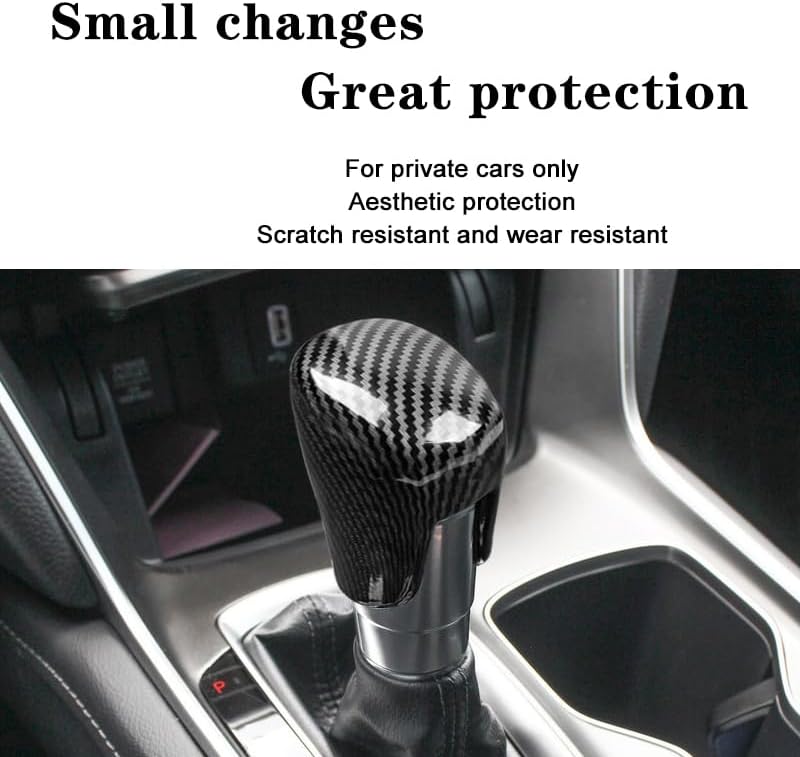 Gear Shift Knob Cover Automatic Transmission CVT Boots Change Lever Decoration for Honda Civic 2022-2023, CRV-2023, HR-V 2023, Accord 2018-2023 -Carbon Fiber image 3