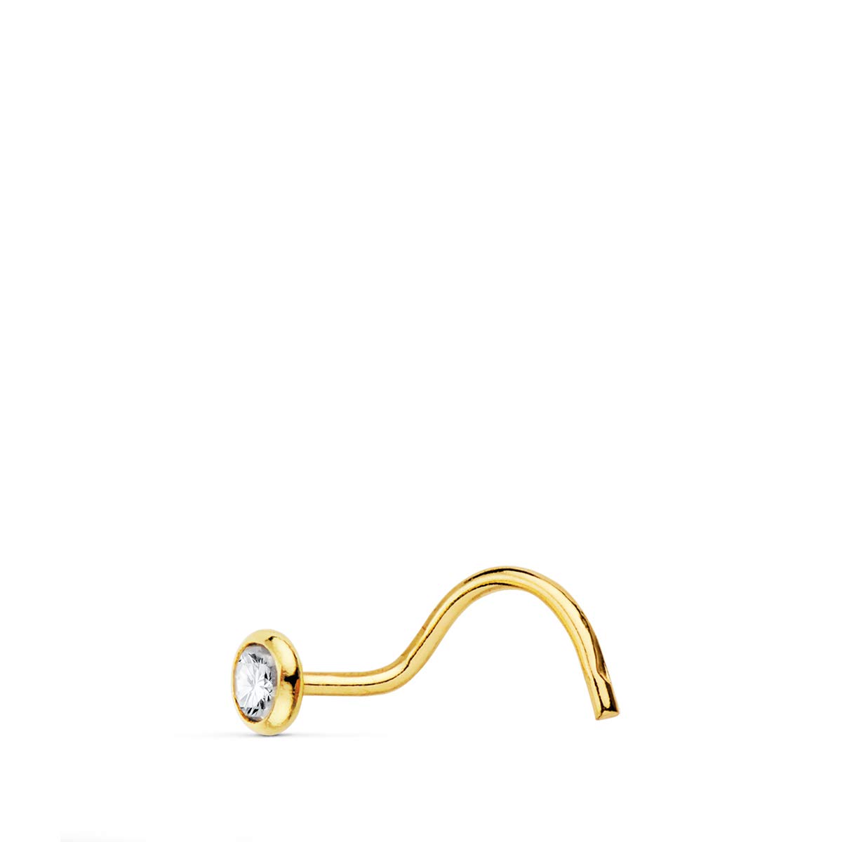 Alda JoyerosPiercing Nariz Mujer Oro Amarillo 18 Kilates Circonita 2.5 mm