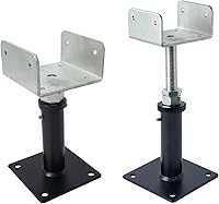 YXGJDP 2-Pack U-Shaped Floor Jacks: Adjustable Heavy Duty Steel Screw Jacks for 4x2/4x4/4x6 Joists, 6-8.5" Beam Support & House Leveling