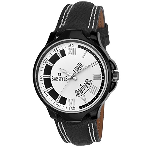 SWISSTYLE Karizma Day Date Everyday Analogue White Dial Men's Watch