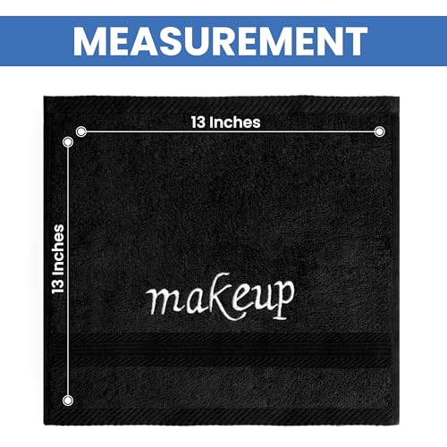 LINTEUM-Textile-Makeup-Remover-Wash-Cloth-Pack-of-12Black-Reusable-Fingertip-Face-Towel-13x13-inches-Extra-Soft-Quick-Dry-Makeup-Wipe-Washcloth-for-Hand--Beauty-Personal-Care