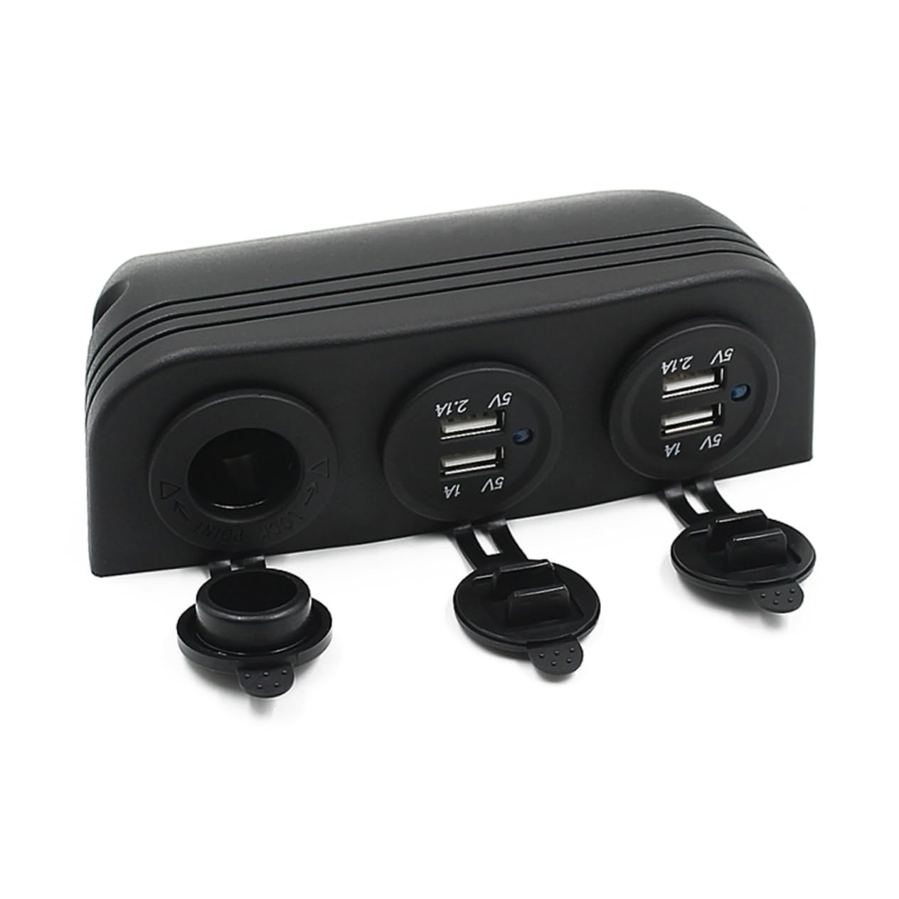 Gadpiparty Adattatore Auto con 4 Porte USB 3.1a, Connettore Accendisigari per Veicoli 12-24v con Led, Abs Plastic per Gps e Tablet