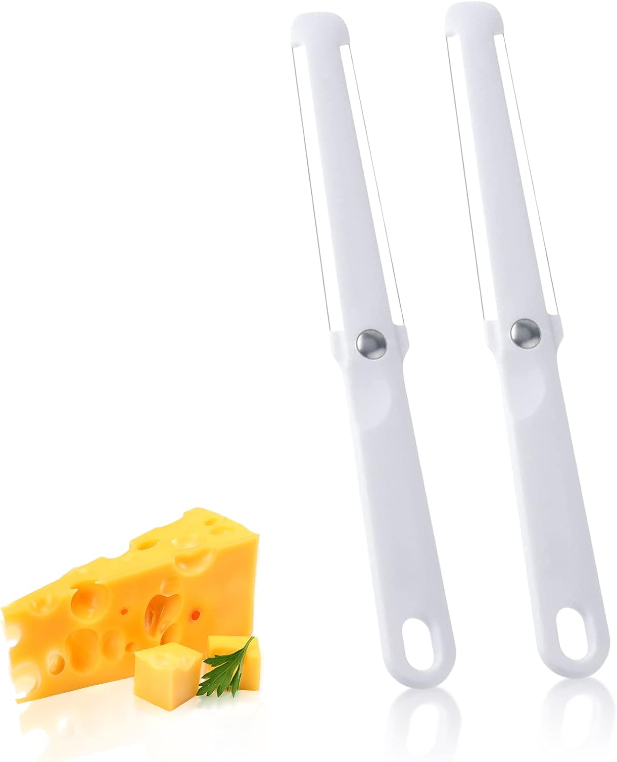 2pcs Cheese Slicer Cheese Wire Cutter with Soft Handle for Hard and