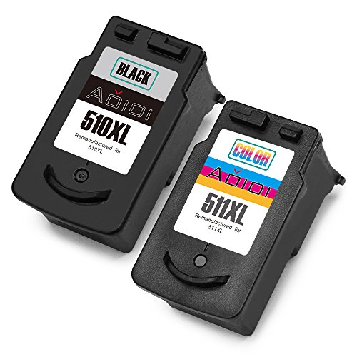 Aoioi Remanufactured Canon PG-510XL CL-511XL Cartuchos de tinta(1 Negro, 1 tricolor) Compatiable con Canon PIXMA iP2700 iP2702 MP230 MP235 MP240 MP250 MP252 MP260 MP270 MP272 MP280 MP282 MP480 MP490 MP492 MP495 MP499 MX320 MX330 MX340 MX350 MX360 MX410 MX420