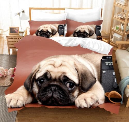 Housse de couette bouledogue brun pour une chambre d'enfant cosy