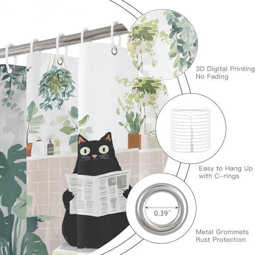 Rideau de douche hydrofuge et lavable en polyester 180 x 200 cm - 6
