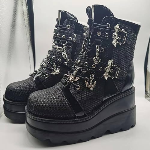 Ulalaza Women Mary Jane Dress Pumps Lolita Shoes Cute Platform Gothic Double Ankle Strap Round Toe Chunky Heel Uniform Pumps Shoes Perfect for School Party Business Work Dance Date Night Club2