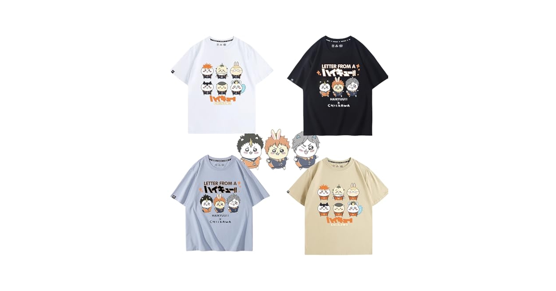 Amazon | ハイキュー 日向翔陽 影山飛雄 ちいかわ Tシャツ 半袖