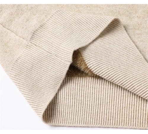 Men'S Sweater Solid Color Pullover Mock Neck Long Sleeve Spring and Autumn Thin Soft Sweater4