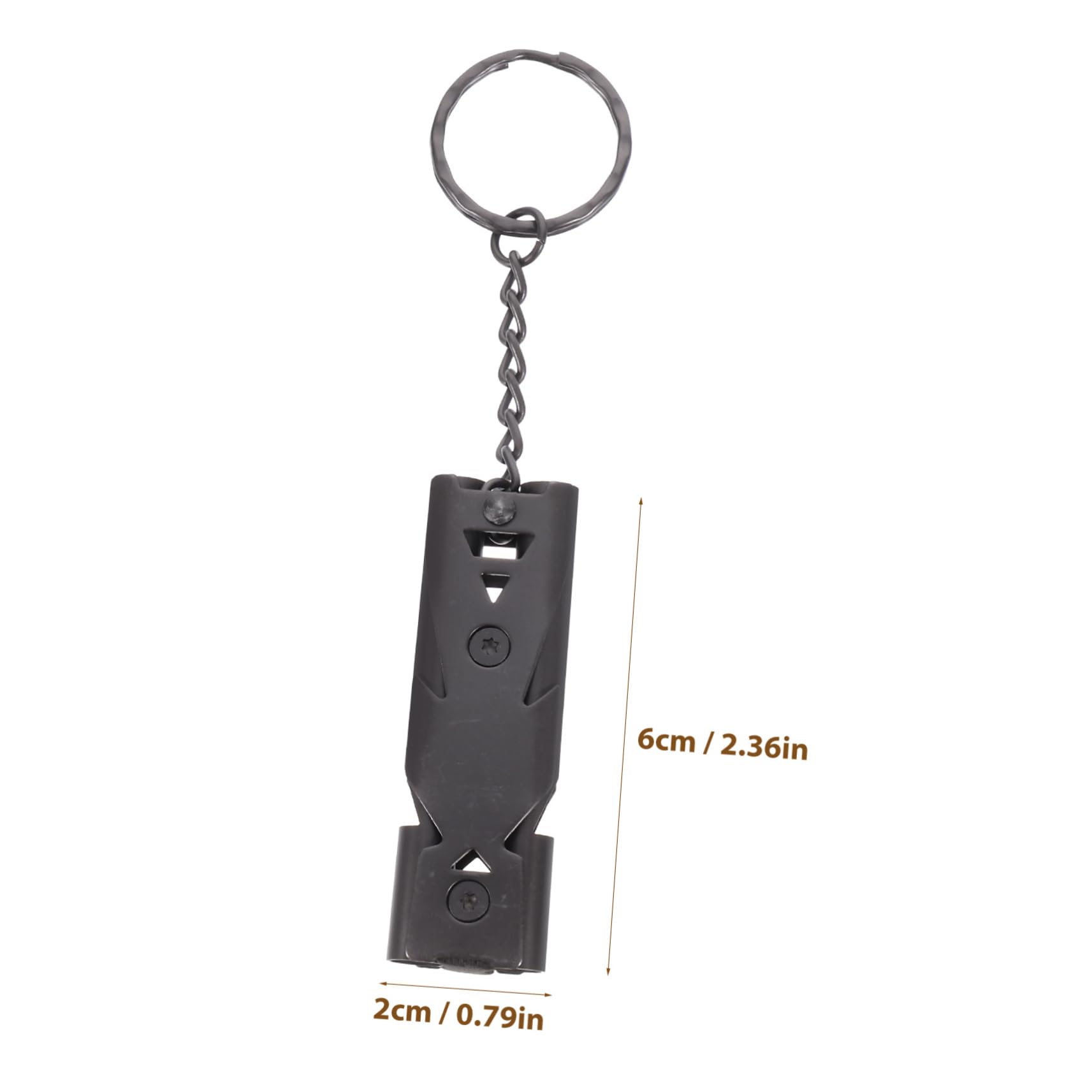 TOYANDONA Stainless Steel Dual Tube Whistle with Keychain Loud Survival Whistle for Camping Hiking and Outdoor Emergencies Durable Black Design for