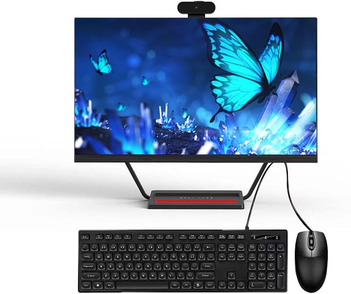 All-in-One Desktop Computer 23.8" IPS Core i5-7300HQ 16GB RAM 512GB SSD with Keyboard & Mouse Detachable Webcam Wi-Fi 6 Bluetooth 5.3 Wireless Charging Type-C Gigabit LAN Ideal for Home Black