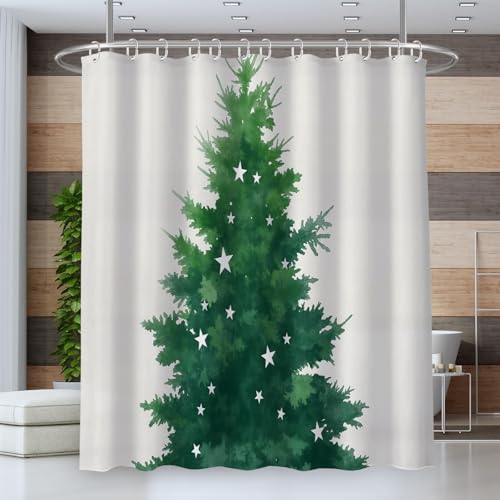Rideau de douche 180x180cm sapin de Noël vert imperméable - 3