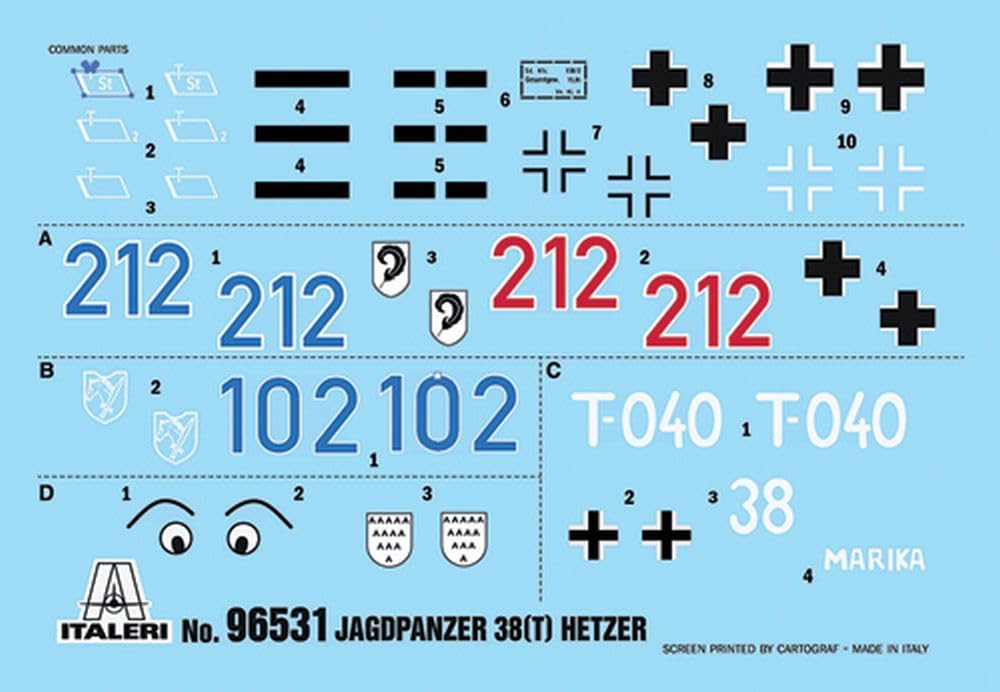 Italeri 96531 Jagdpanzer 38(t) Hetzer, 1:35, tworzywo sztuczne, model z tworzywa sztucznego do montażu