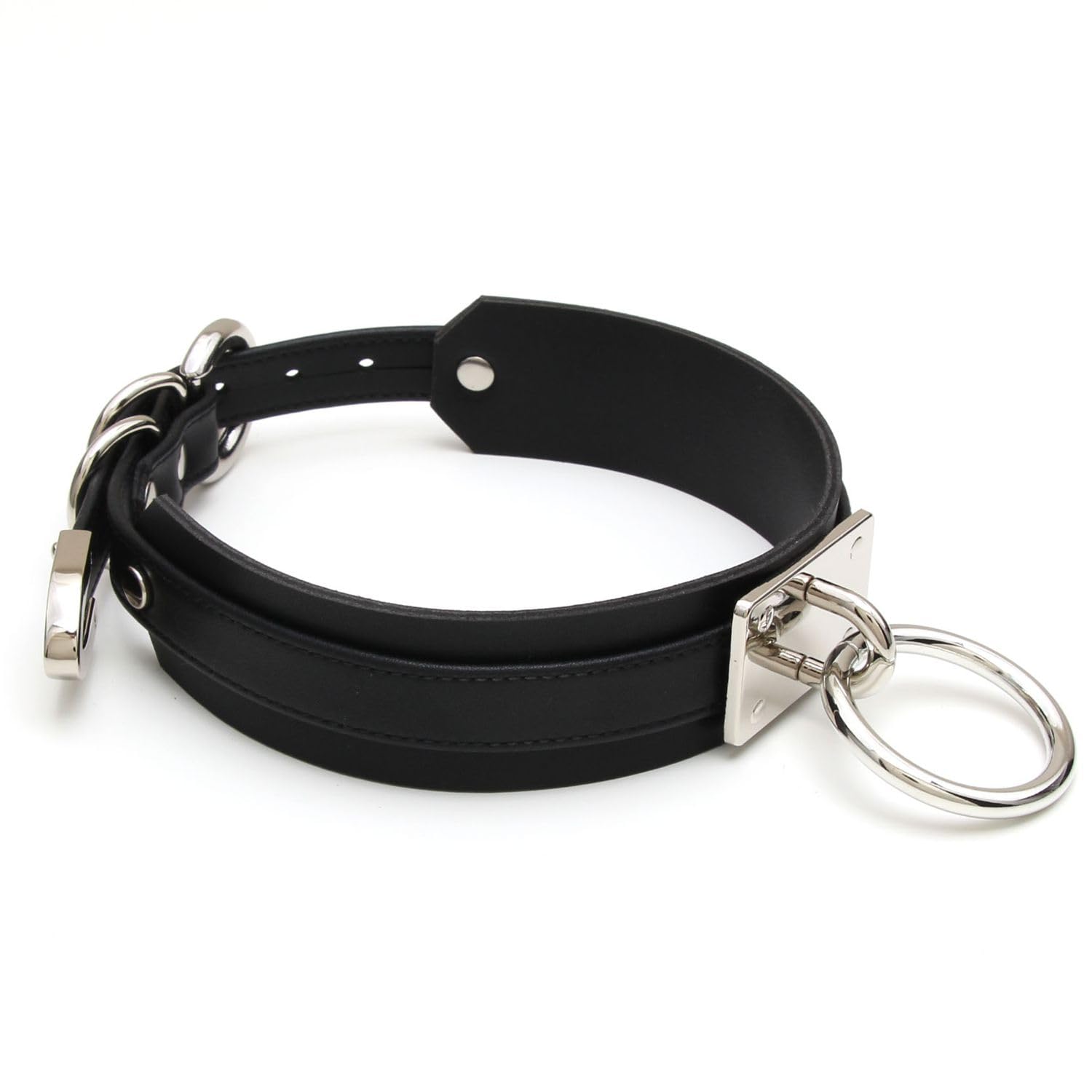 Damen O Ring Choker Halsband Kunstleder Halskette für Frauen