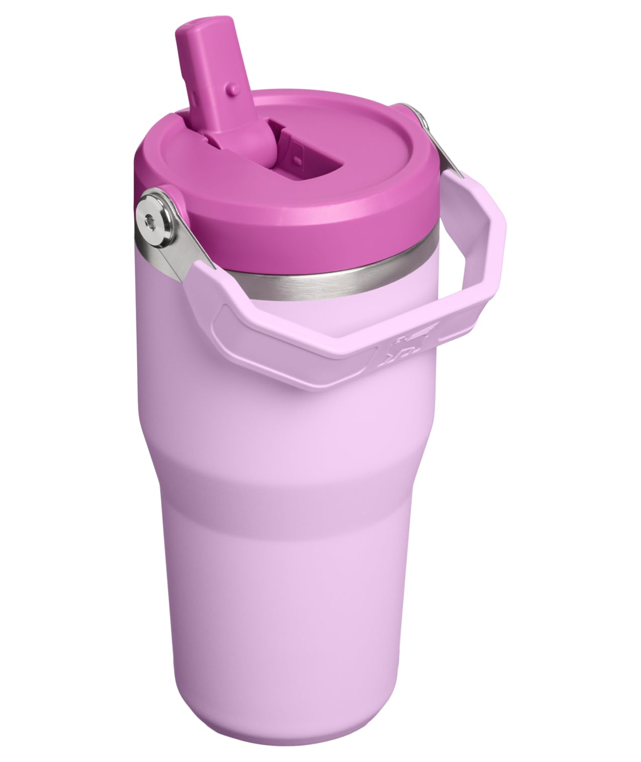 STANLEY IceFlow 2.0 - Vaso con pajilla abatible con asa, tapa giratoria y pajilla abatible, botella de agua a prueba de fugas, acero inoxidable aislado, sin BPA, color orquídea suave