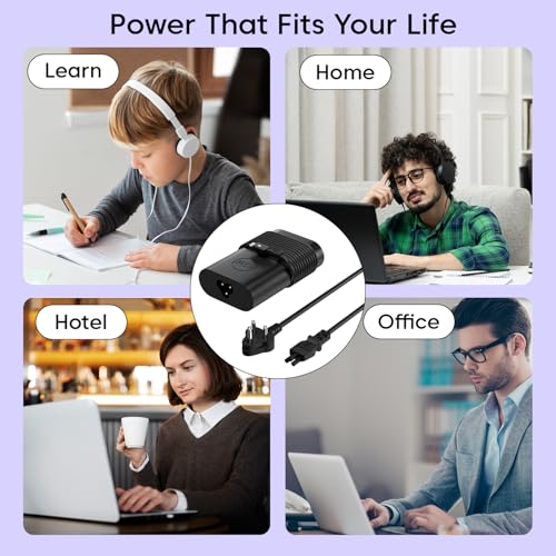 Image of Dell Original 65W USB Type-C Adapter for Laptop, Latitude 5289 5290 7389 7390 7400- Black