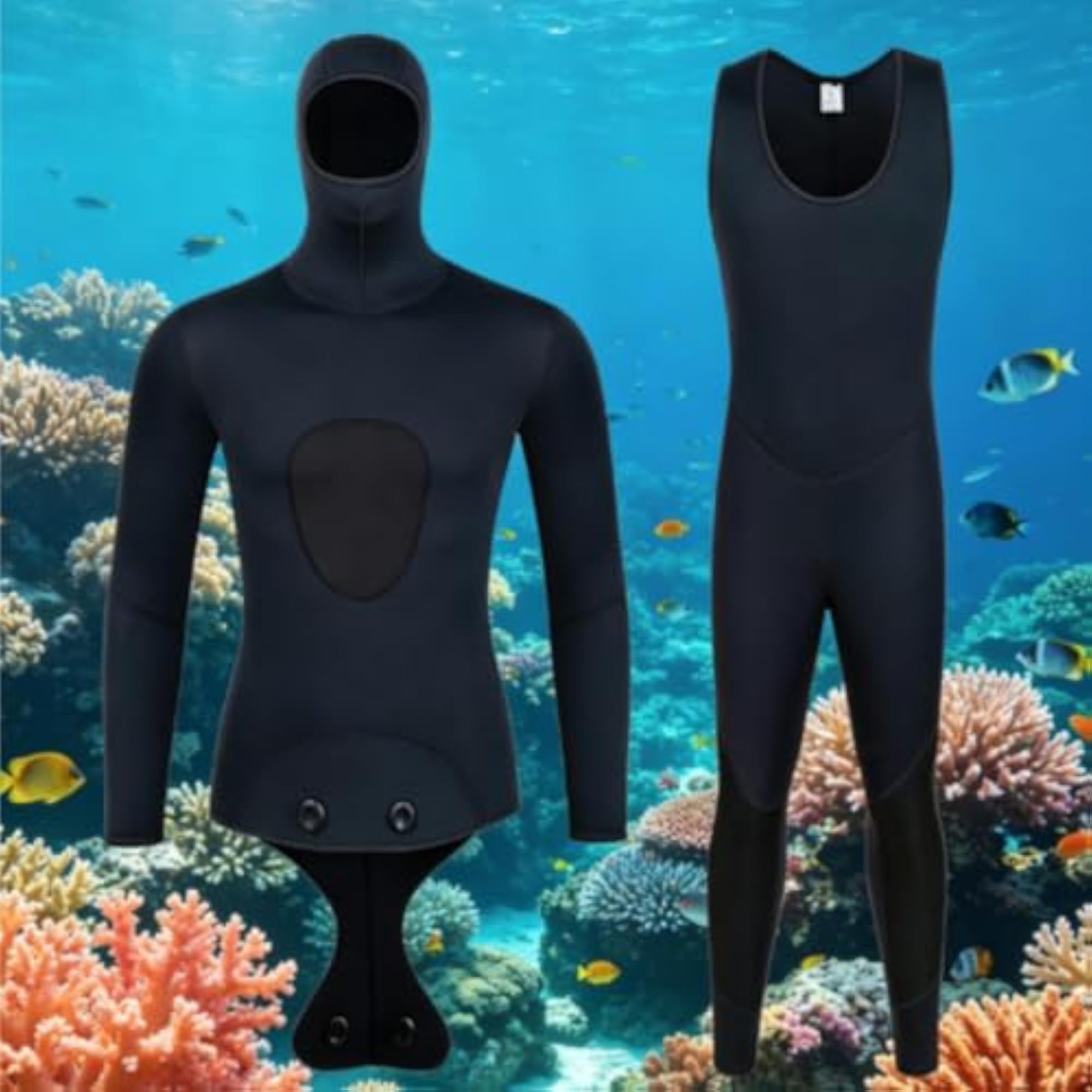 Neoprene Wetsuit for Spearfishing, Warm 3mm