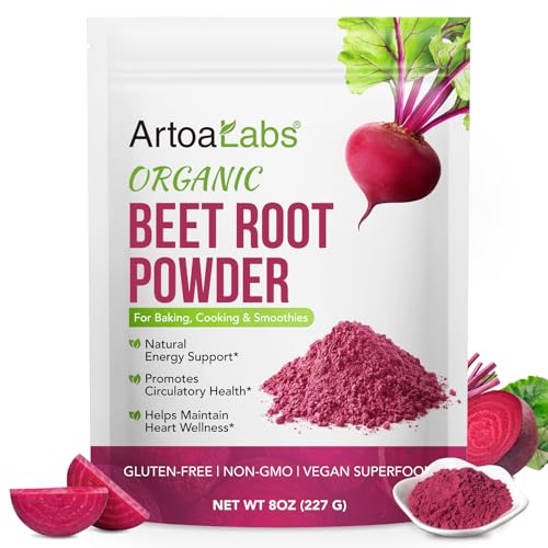 Polvo Orgánico de Remolacha, Estimulante Energético Natural, Supports Circulation & Heart Health – Natural, Non-GMO 227G