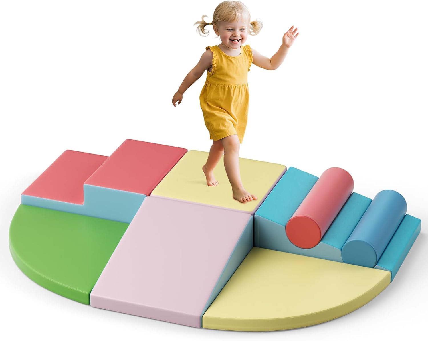 Blocchi di costruzione in schiuma per bambini, blocchi da arrampicata per interni, strutture da arrampicata per bambini, blocchi giganti per scatenarsi e arrampicarsi, ((Set di otto pezzi