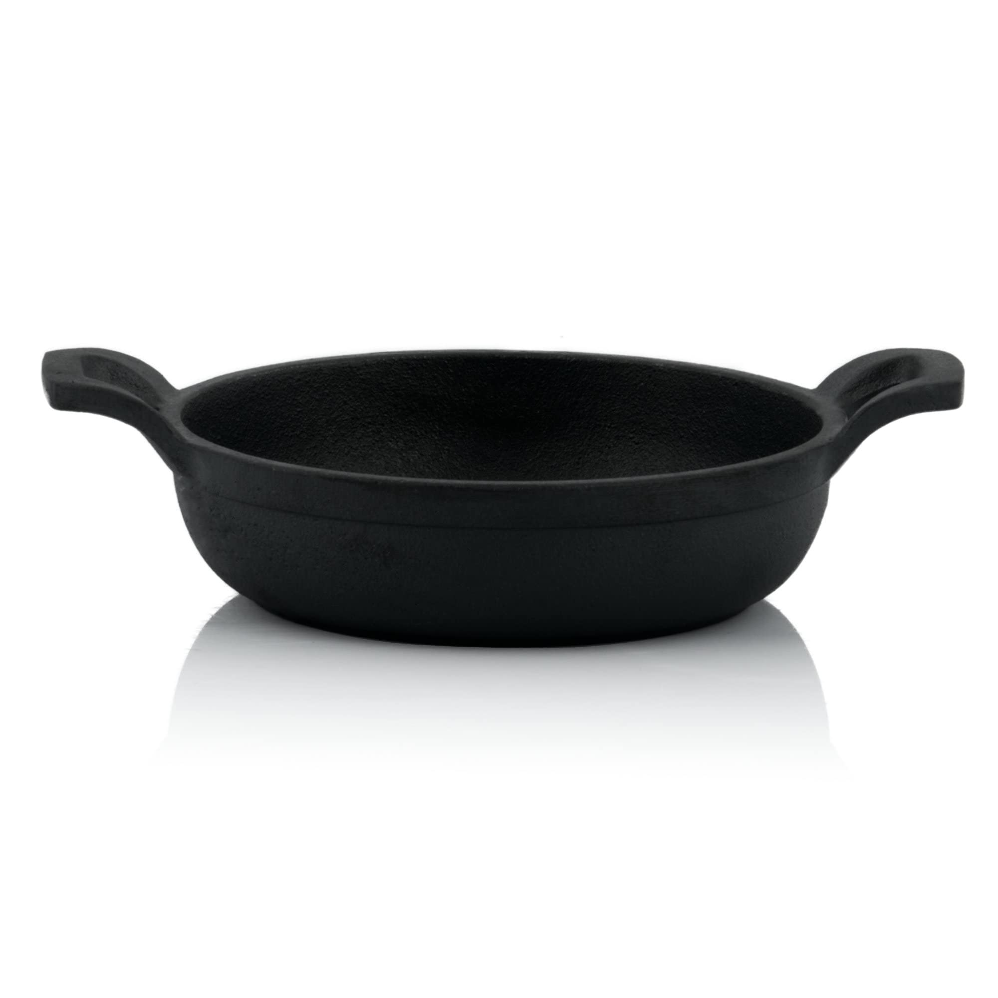 BBQ-Toro Lot de 6 Poêles à Barbecue en Fonte - Diamètre 13 cm - Pré-cuites et Pré-brûlées