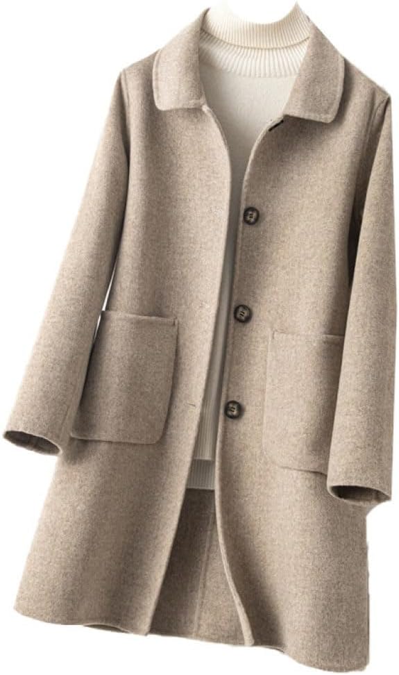 美品 ノンノ フーデッドロングカーディガン ハーフコート 茶色系