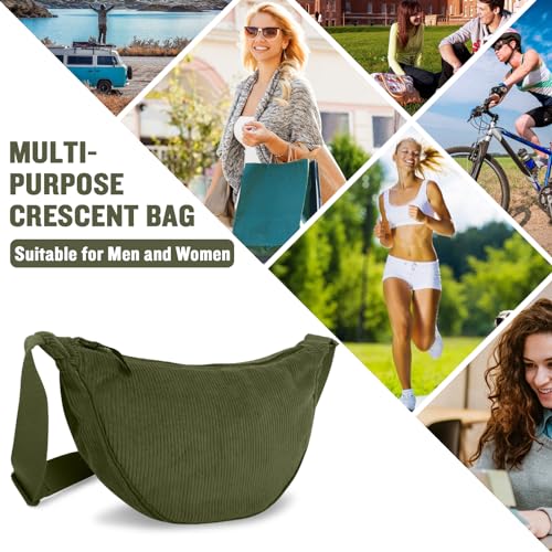 Image of Nylon Crescent Crossbody Bag for Women Purses Trendy Men,Small Travel Sling Bag Hobo