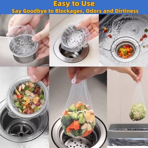 Bolsas desechables para colador de fregadero de cocina 200 piezas miniatura 6