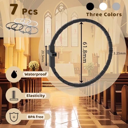 7 Pcs Silicone Jesus Bracelets Cross Bracelet3