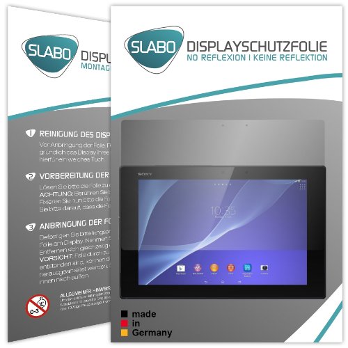 Slabo 2 x Protector de Pantalla Sony Xperia Tablet Z2 lámina Protectora No Reflexion   No Reflexiones Mate suprime Reflejos Made IN Germany