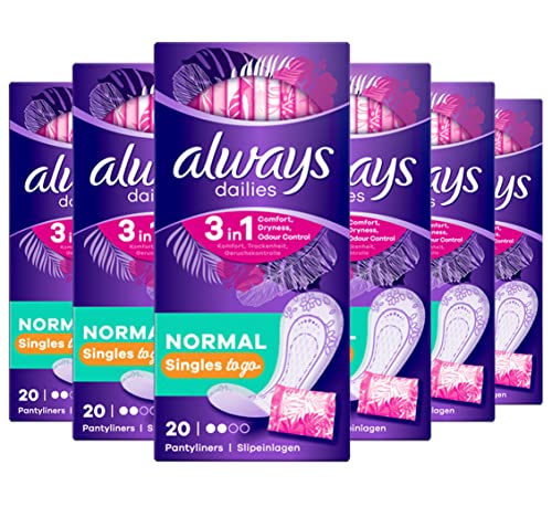 Always Dailies Individually Wrapped Normal Singles Pantyliners Pack of 6