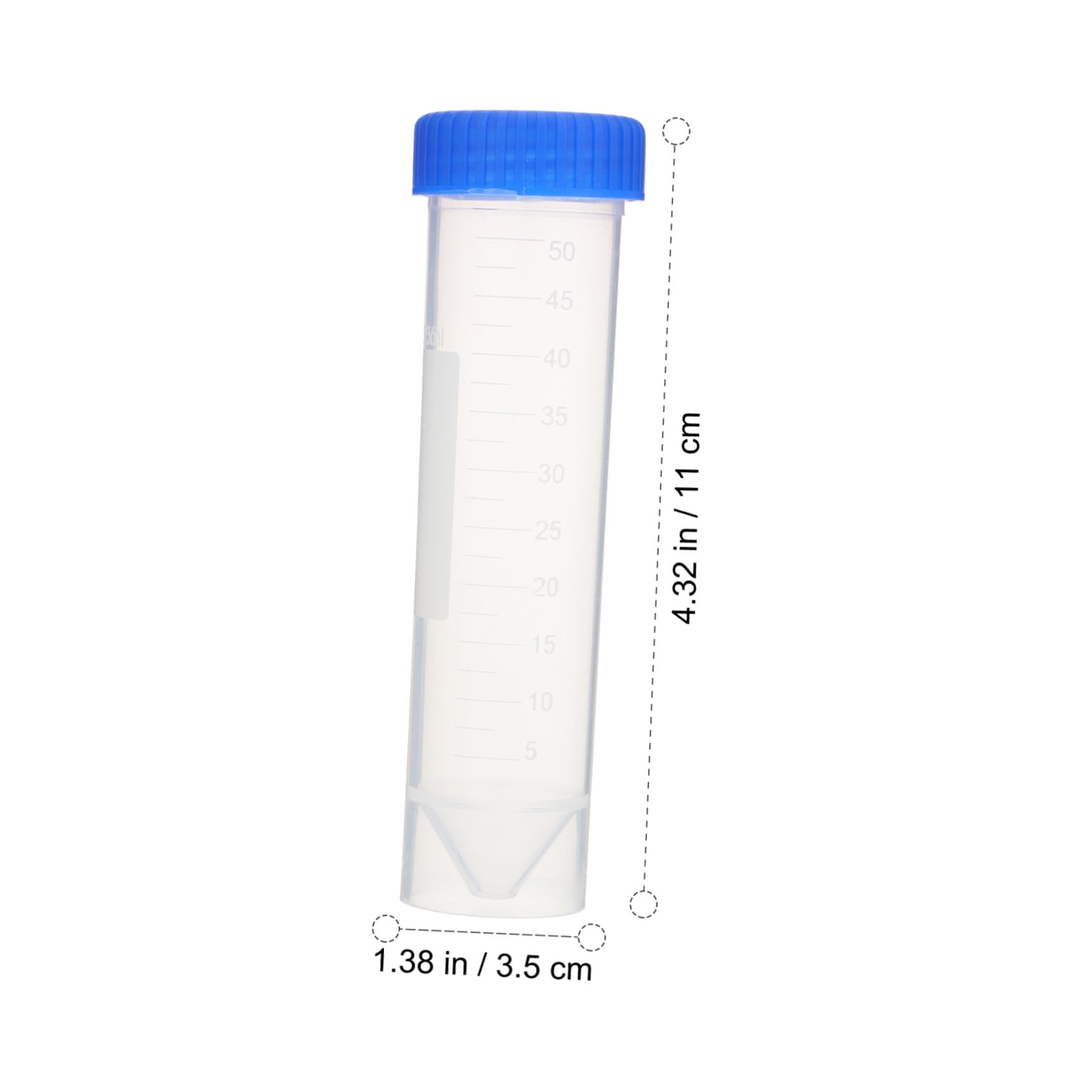 50 Provette Coniche per Centrifuga da 50 Ml in Plastico Tappi a Vite Trasparenti, Design Scala Chiara e Posizioni Ventilate, per Biochimica e Coloranti Alimentari Colore Casuale
