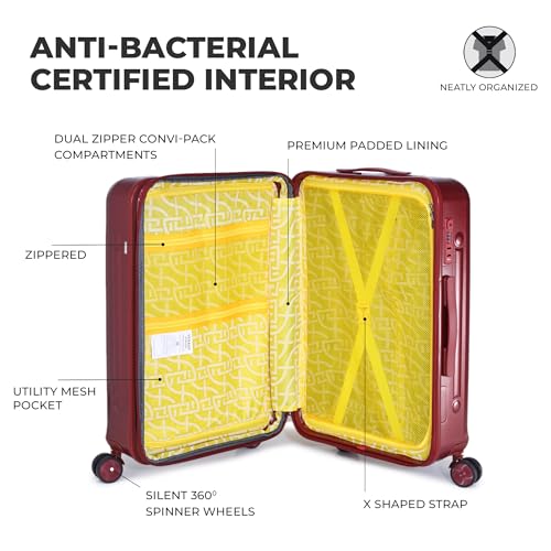 Image of Verage Luxe Romero Set of 2 (M+L) Polycarbonate Hard Shell Luggage with TSA Lock, Lightweight Trolley Suitcase with Double Spinner Wheels, 5-Year International Warranty (24 /28,Marshall)