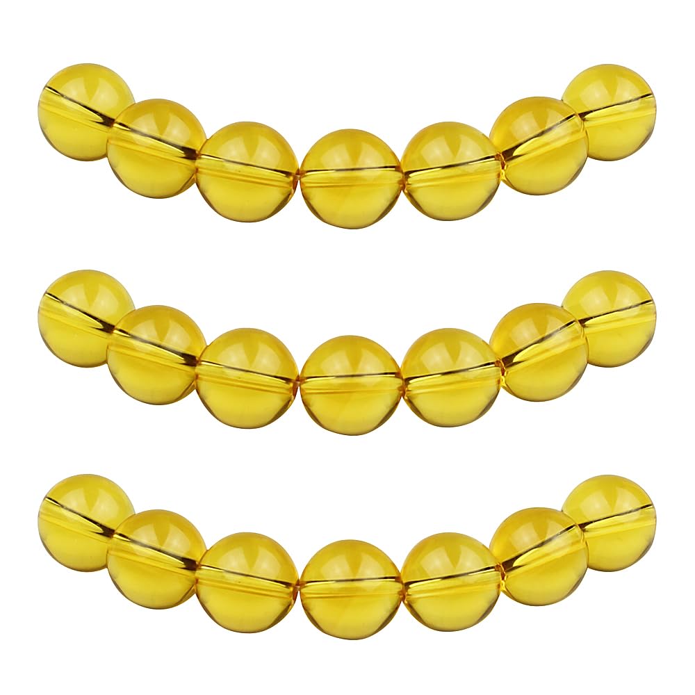 Natural Round Stone Beads 6mm Citrine Loose Gemstone Beads for Jewelry Making Bracelet Necklace 60pcs