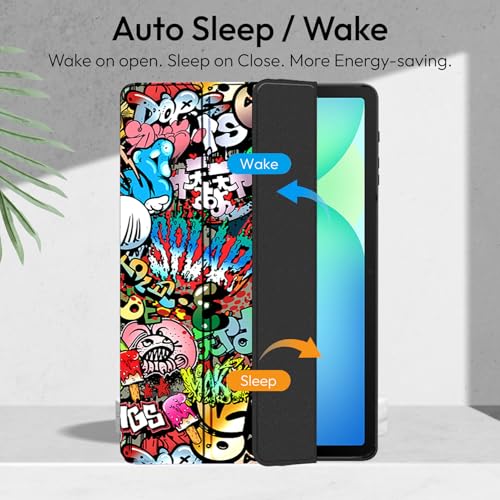 Image of Robustrion Cover Case for Samsung Galaxy Tab S10 FE Plus 13.1 inch Cover with [Pencil Holder] Hybrid Cover for Samsung Tab S10 FE Plus 13.1 inch Tablet [Auto Sleep Wake Support] - Hippy