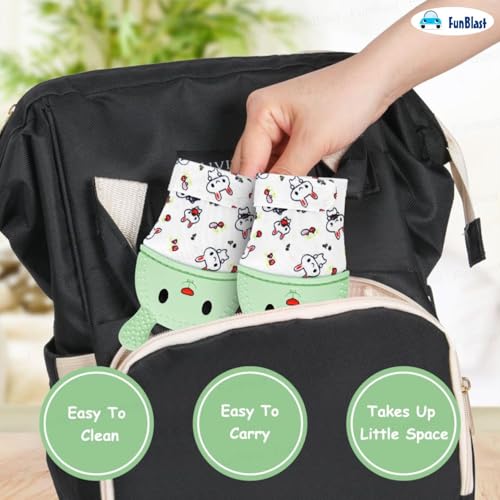 Image of FunBlast Baby Teething Mitten - Soft Silicone Teether Glove for Infants, BPA-Free, Safe & Comfortable Teething Toy for 3+ Months Babies, Toddlers, Infants (Seagreen-)