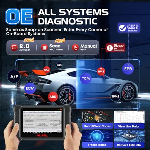 Autel Scanner MaxiCOM MK900BT: 2026 8in MK900-BT V2.0 Bidirectional Scan Tool, 33ft BT Ver. of MK900 MX900 MK808S MK808BT PRO MX808S MK808Z, 40+ Service, 3K+ Active Tests, DOIP CANFD, All System, FCA - Image 7