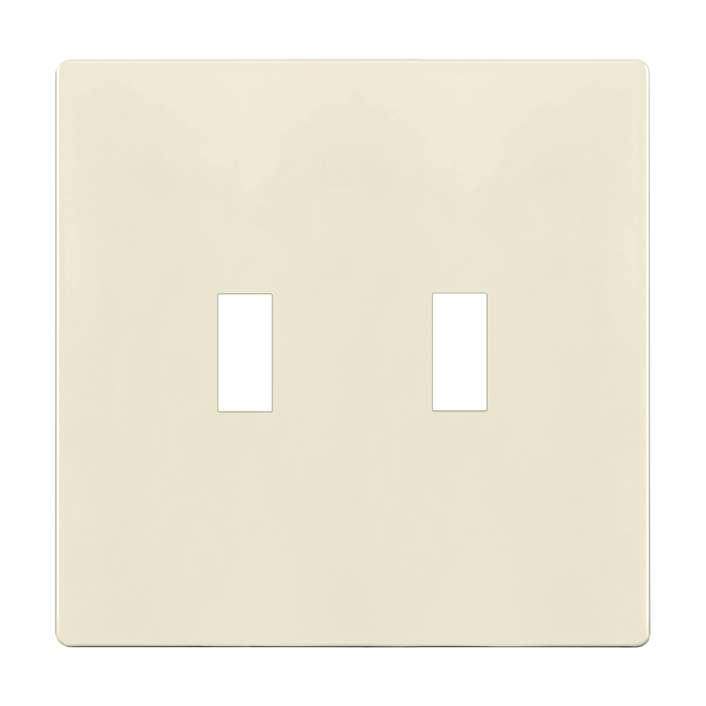 ENERLITES Screwless Double Toggle Switch Wall Plate, Child Safe Dual Light Switch Cover, Standard Size 2-Gang 4.68" x 4.73", Unbreakable Polycarbonate