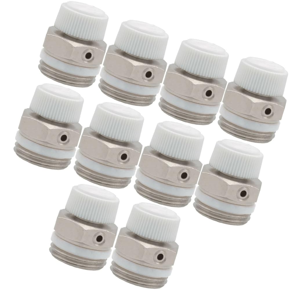 Schläfer Grigio 7041010 | Manual Bleed And Air Vent Safety Valve With Swivel Drain For Radiator, Heating Radiator, 3/8" Safety Valve For Radiators And Radiators. 10Pcs