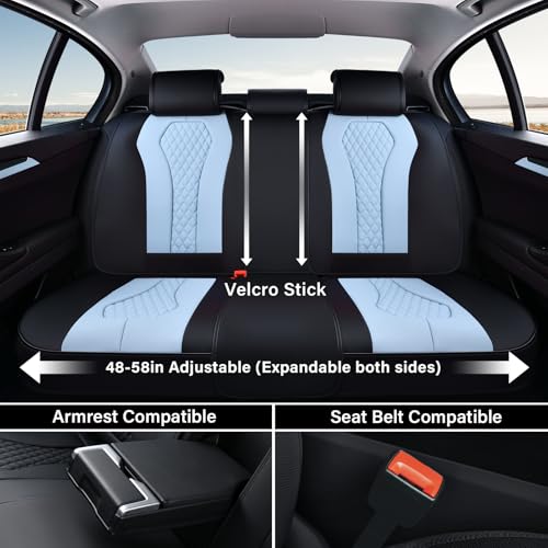Image of Coverado Car Seat Covers, Rear Car Protectors, Leather Seat Covers, 3-Piece Waterproof Automotive Seat Covers for Back Seats Universal Fit for SUVs & Cars, All-Weather Protection