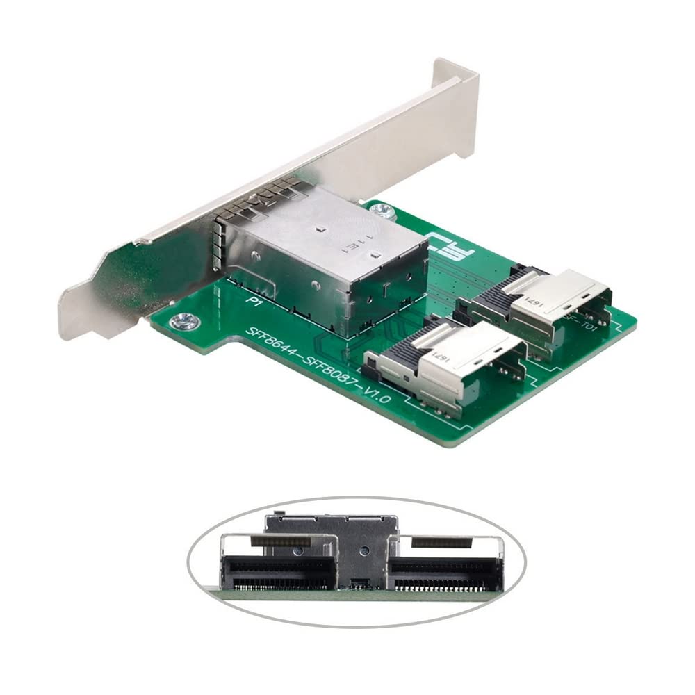 CY Mini SAS HD SFF-8644 auf interne Mini SAS SFF-8087 PCBA Buchse Adapter Dual Ports mit Low Profile Halterung