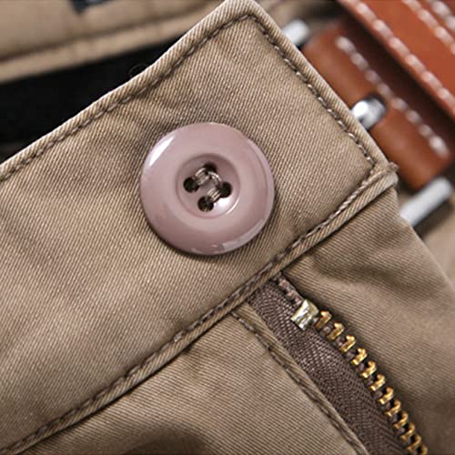 Men's Lightweight Multi Pocket Straight Cotton Casual Cargo Pants Classic Outdoor Pants with Zipper Pockets2