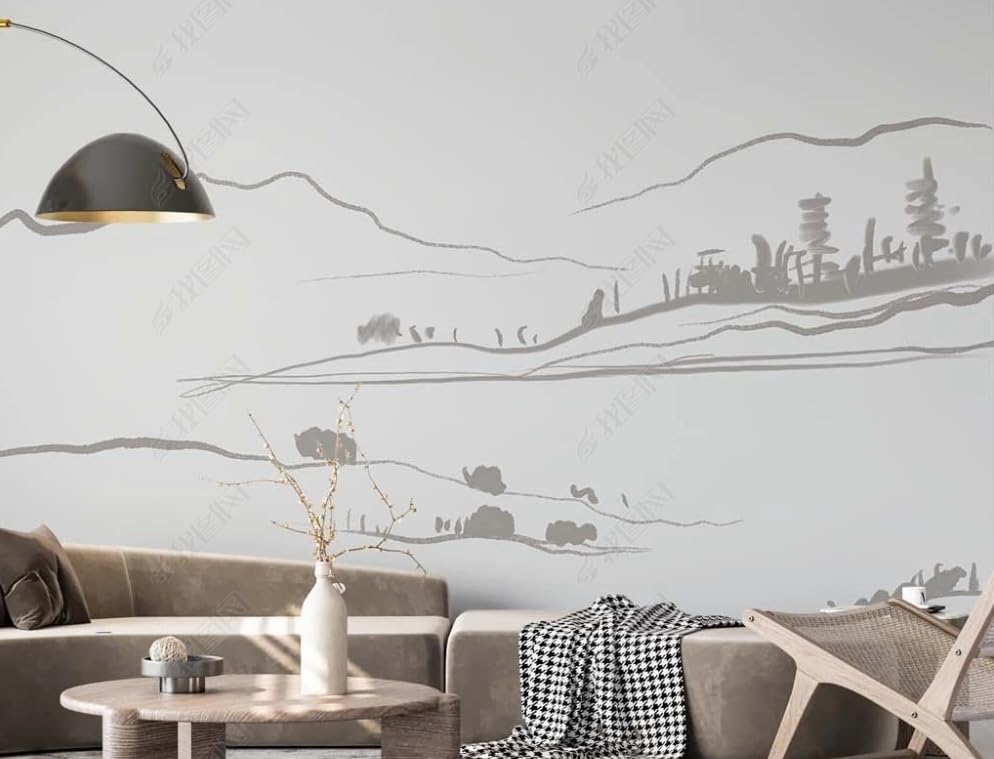 Papier peint intissé style chinois pour masquer les grands murs vides