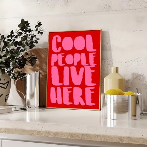 GLWDME 1 Stück 30 x 40 cm Cool People Live Here Vintage-inspirierte Leinwand-Kunst, Schlafzimmerbilder, Poster und Drucke, Wandgemälde für Wohnzimmer (ohne Rahmen)