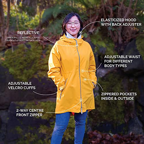JAN & JUL Women's Pacific Rain Jacket, Waterproof Thigh-Length Coat3