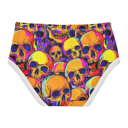 Joisal Cotton Toddler Girls Underwear Abstract Colorful Human Skulls Little Girl Panties Aesthetic Undies Kids Briefs 2t2