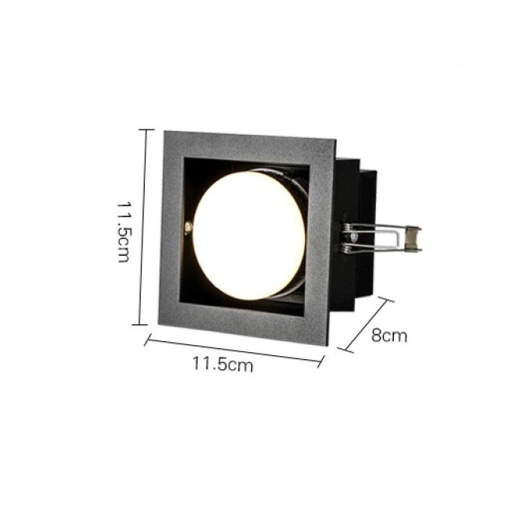 Panel de Techo LED Cuadrado Empotrado con Acabado Negro, Foco de luz empotrada de 5 W y 9 W, Foco LED Ted, luz Blanca Diurna superbrillante para el hogar, la Sala de Estar, el Dormitorio y l