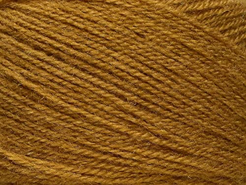 Image of M.G Microshine Mustard (400 gm) Wool Hank Hand Knitting Wool /Art Craft Soft Fingering Crochet Hook Yarn, Needle Knitting Yarn Thread dye L X HB