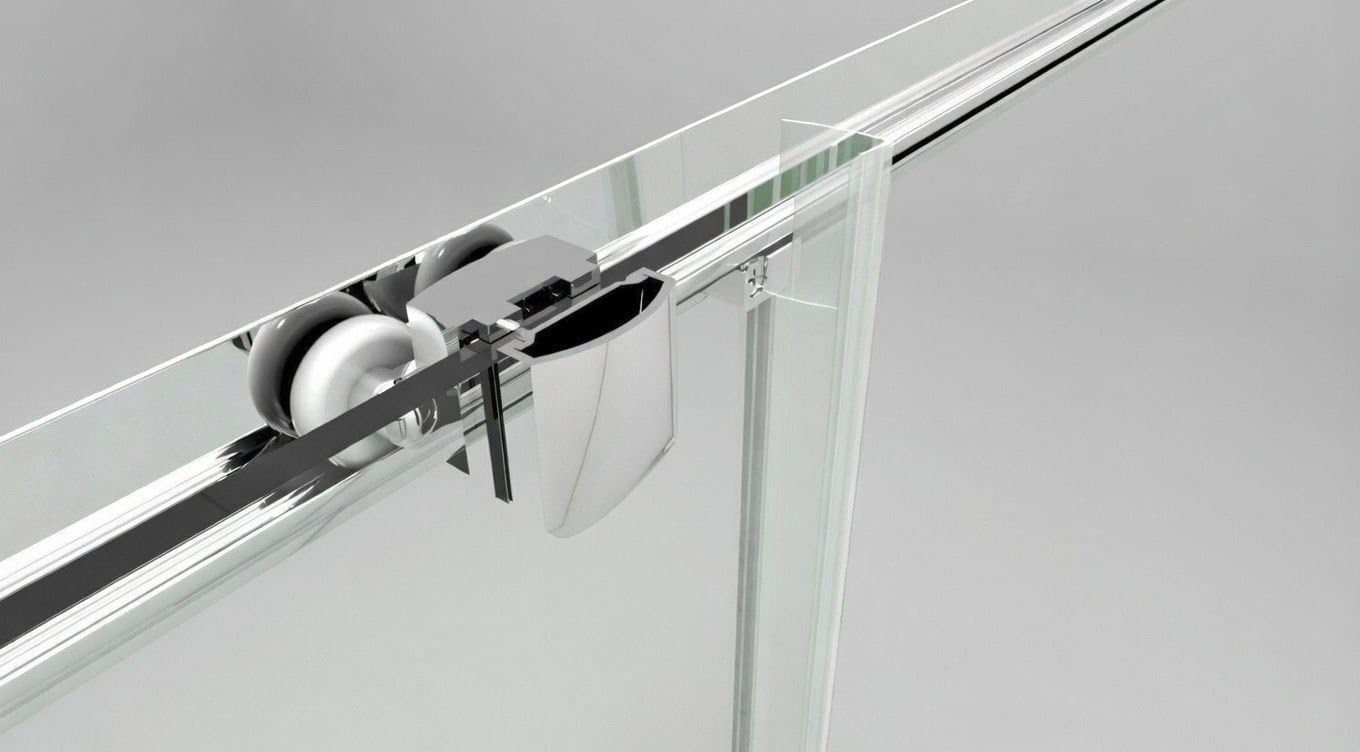 Box doccia a nicchia 165 cm porta scorrevole apertura laterale H195 cm ALBA Cromato